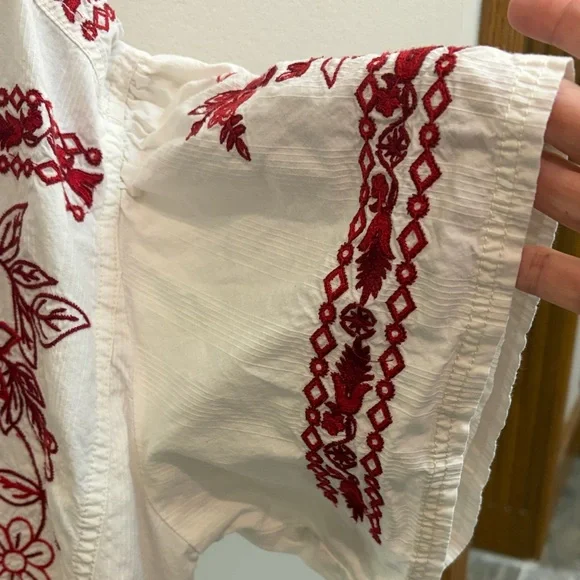 We The Free Spring Refresh Vacation Shirt, Embroidered, Small, Boho Cottage - Picture 10 of 15